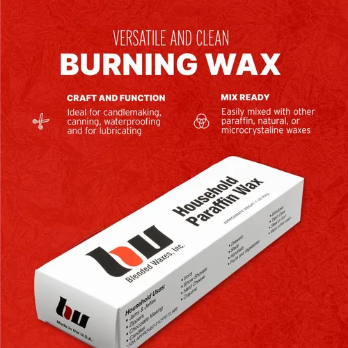 Miniatura 2 de Blended Waxes, Inc. Bloques de cera de parafina domésticos para hacer velas, enlatado, impermeabilización, conservación de metales y una variedad