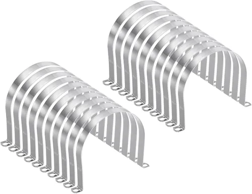 Miniatura 79 de HARFINGTON 10 abrazaderas de conducto de 5/16 pulgadas y 0.315 in, abrazadera de tubo M8 U, correa de tubo rígida de acero inoxidable, soporte