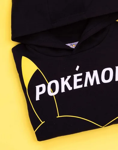 Miniatura 7 de Pokemon Sudadera con capucha para niños y niños, diseño de Pikachu, color negro