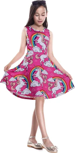 Miniatura 5 de Jxstar Vestidos sin mangas para niñas, ropa casual de verano para niños pequeños