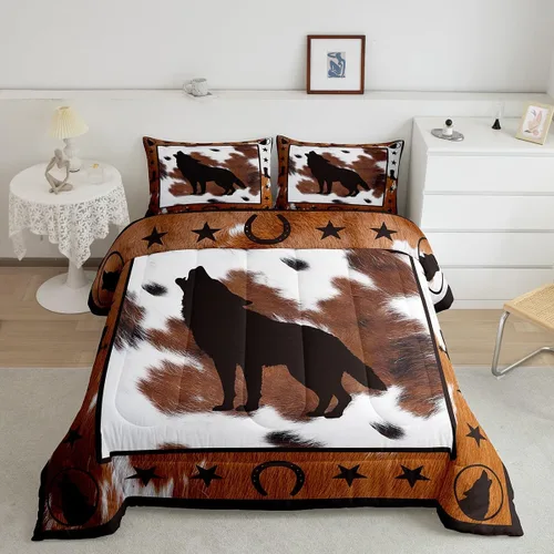 Miniatura 40 de Juego de ropa de cama de oso para niños y adolescentes, juego de edredón de animales salvajes para niños, adolescentes, naturaleza, vida silvestre