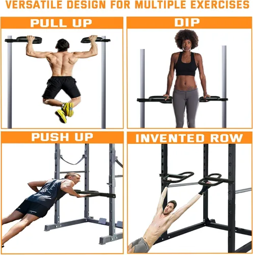 Miniatura 2 de Dip Bar Attachment for 2"x2" Squat Rack, Heavy Duty Power Rack Attachment with 5/8" or 1" Hole Para rack de alimentación de 2" x 2" con múltiples