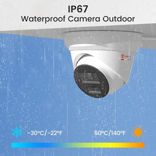 Miniatura 9 de Anpviz Cámara IP 4K PoE al aire libre, Cámara inteligente de torreta de luz dual de 8 MP, detección de humanos/vehículos, lente gran angular
