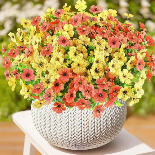 Miniatura 83 de AmyHomie 16 paquetes de flores artificiales de eucalipto negro para exteriores, resistentes a los rayos UV, flores sintéticas que no se decoloran