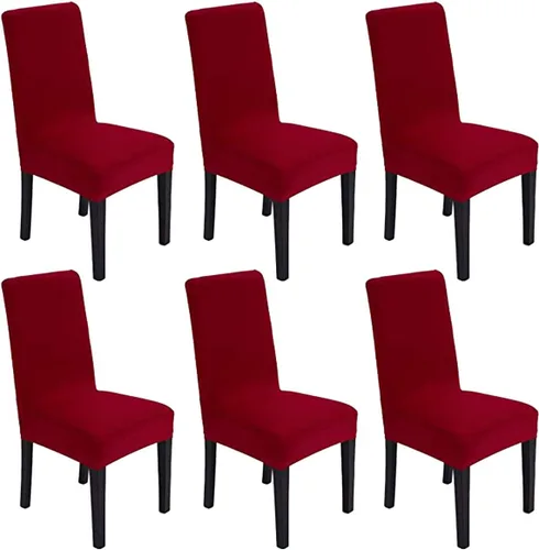 Miniatura 28 de Funda protectora de tela de elastano elástica extraíble y lavable para silla de comedor (color aguamarina, 6)