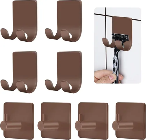 Miniatura 15 de CGBE 4 Paquetes Ganchos de Ducha para Interior de Ducha, Soporte Colgador Autoadhesivo para Afeitadora para Baño, Ganchos de Pared Sin Daños