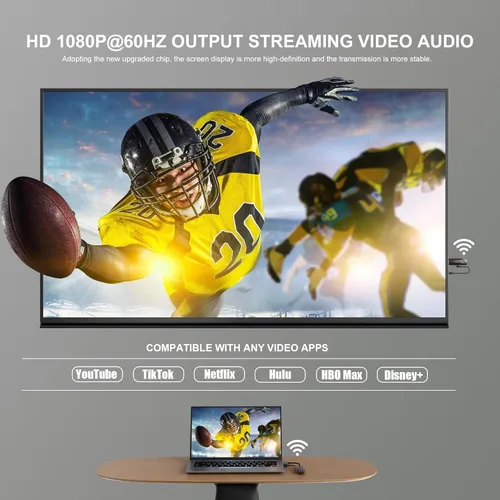 Miniatura 2 de Transmisor y receptor inalámbrico HDMI, adaptador de pantalla inalámbrico 4K HD y 2.4G y 5G, kit extensor HDMI compatible con USB C Streaming Video