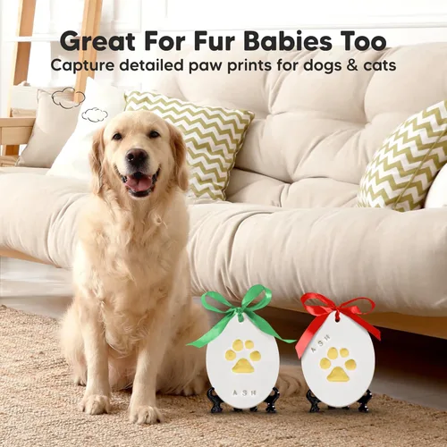 Miniatura 6 de Kit de huellas de manos y pies para bebé Niñas, Niños - Kit personalizado de adornos de Navidad de la primera Navidad del bebé, regalos de Navidad