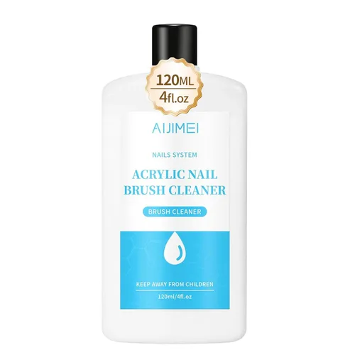 Limpiador de pinceles de uñas de 4.1 fl oz, limpiador de uñas eficiente para uñas de polvo acrílico, limpiador de pinceles profesional para acrílico