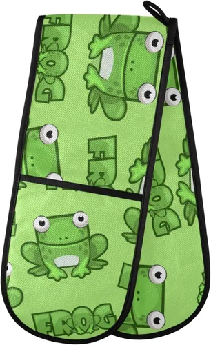 Miniatura 63 de ZZXXB Spring Bird - Guantes de cocina dobles con diseño floral de mariposa, resistentes al calor, antideslizantes, extra largos de 7 x 35 pulgadas
