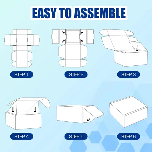 Miniatura 6 de Paquete de 25 Cajas de Envío, 8 x 6 x 3 pulgadas Caja de Embalaje Pequeña de Cartón Corrugado para Envío de Negocios, Embalaje, Regalos, Azul