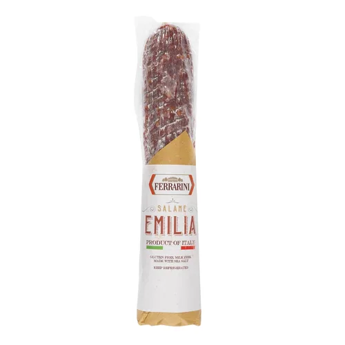 Ferrarini, Salami italiano, Emilia, curado en seco, marca italiana de primera calidad. Salami italiano hecho en Italia. Sin leche, sin OMG. (2,5 lb