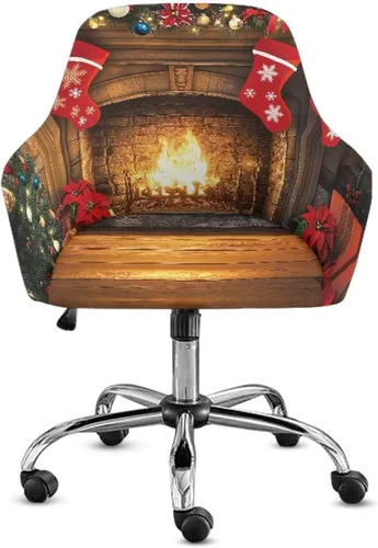 Miniatura 16 de Funda para sillón de invierno con diseño de muñeco de nieve, funda suave para silla de computadora, forro elástico para silla de escritorio, diseño