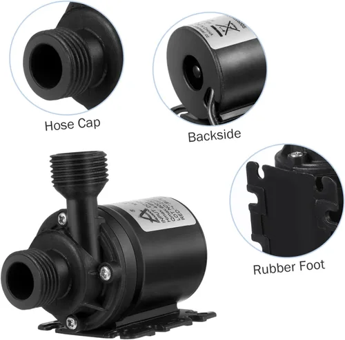 Miniatura 9 de Baluue DC 12V Bomba de agua sumergible sin escobillas Bomba de agua ultra silenciosa 800L/H 5M para estanque de peces, acuarios, fuentes, picos