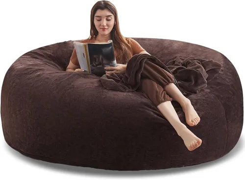 Miniatura 24 de LKD Puf para adultos, 4 pies, puf con relleno, de espuma viscoelástica, puf de felpa, adecuado para dormitorio, balcón, juegos, ocio, lectura