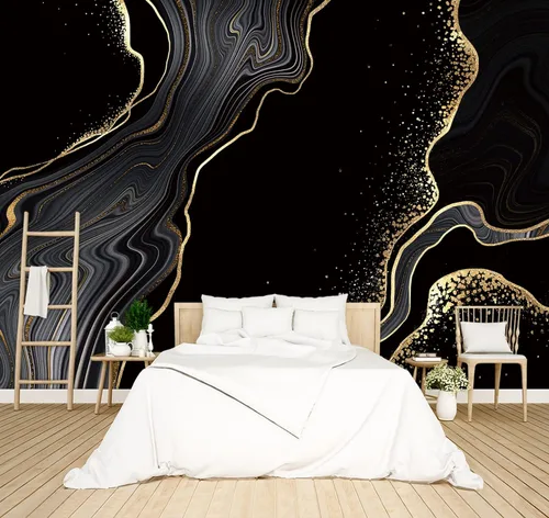 Miniatura 23 de Papel tapiz floral de peonía negra para dormitorio, flores botánicas moradas, hojas murales para sala de estar, fondo de TV, mural grande