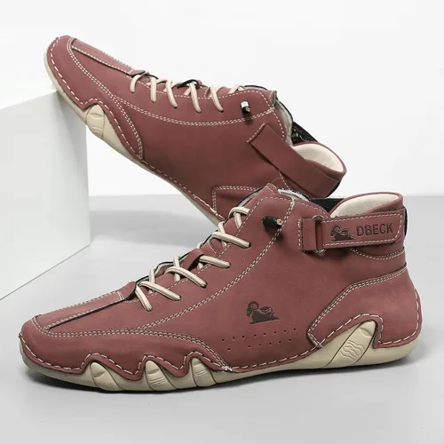 Miniatura 10 de JishinGal Botas Chukka de ante para hombre, ligeras, descalzas, para caminar, al aire libre, informales, italianas, hechas a mano, de caña alta, sin