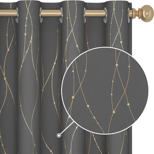 Miniatura 25 de Deconovo Cortinas opacas, 2 paneles, 52 x 72 pulgadas, cortinas con aislamiento térmico para oscurecer la habitación, con ojales para dormitorio