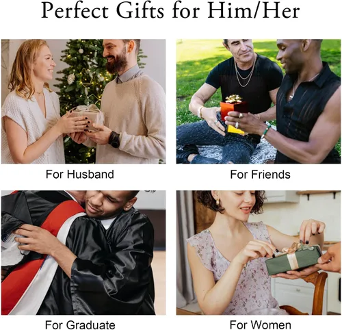 Miniatura 6 de Pulseras de código morse, regalos para hombres, cuentas de metal plomizo en pulseras de cuero para hombres, regalos inspiradores para hombre