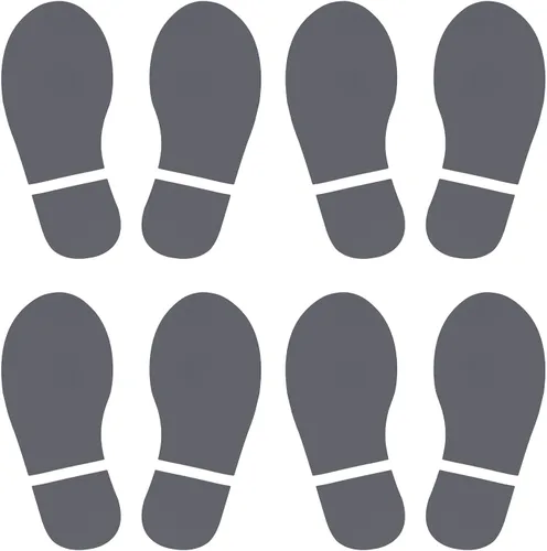 Miniatura 32 de PATIKIL Adhesivo de huellas de 6 x 2.5 pulgadas, 4 pares de zapatos de PVC para decoración de clase, guía de escaleras, color negro