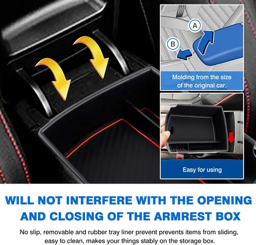 Miniatura 8 de Autorder Organizador de consola central para Kia Soul 2020 2021 2022 2023 2024 2025 2026 Accesorios Caja de almacenamiento para reposabrazos Bandeja