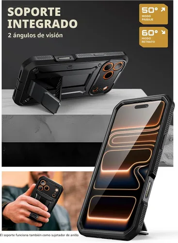 Miniatura 5 de SUPCASE Funda para iPhone 17 Pro Max con botón de control de cámara (Unicorn Beetle Pro), [soporte integrado y protector de pantalla]