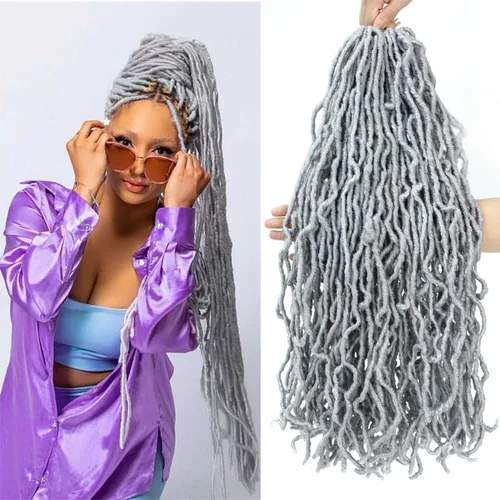Miniatura 7 de Pelo sintético de ganchillo de 18 pulgadas, 2 paquetes de rastas suaves de diosa, trenzas de ganchillo pre-enlazadas para mujeres negras, pelo