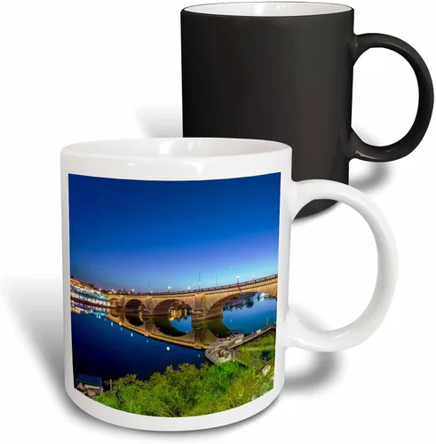 Miniatura 13 de 3dRose Use Arizona Lake Havasu City View of London Bridge at Sunset - Taza de dos tonos, 11 onzas, azul