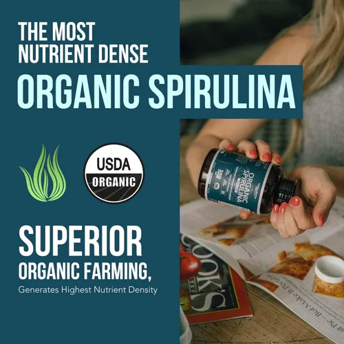 Miniatura 2 de Tabletas de espirulina orgánica (360 tabletas) – Hecho con Parry® Spirulina, la mejor espirulina del mundo, mayor densidad de nutrientes –