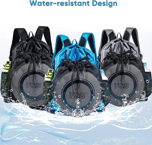 Miniatura 8 de Mochila de playa grande impermeable a prueba de arena, bolsa de piscina con cordón de gran tamaño personalizada con compartimento para zapatos