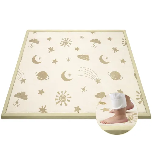 Miniatura 17 de Tapete de juego de 50 x 50 pulgadas para el suelo y el parque infantil, tapete de espuma de alta densidad de 1.2 pulgadas de grosor, alfombra