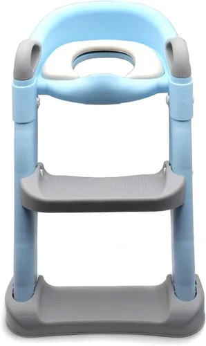 Miniatura 9 de Asiento clásico de escalera de inodoro con cojín mejorado, silla de inodoro/entrenador de inodoro para bebés niños pequeños en azul