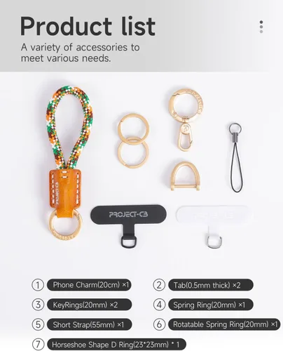 Miniatura 7 de Correa de anillo de dedo para teléfono 1, lengüeta de sujeción para teléfono, correa para teléfono, llavero, llavero 2, dijes para funda