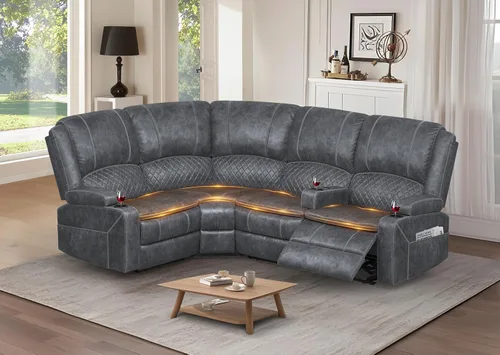 Miniatura 27 de Yolsali Sofá reclinable, sofá reclinable manual de 3 plazas con cojín de 2 niveles, sofás reclinables para sala de estar con consola removible