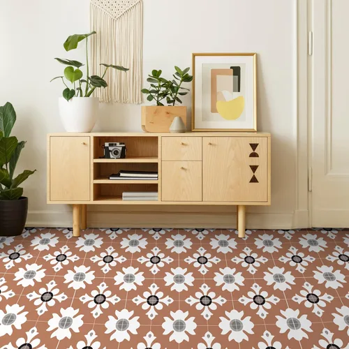 Miniatura 6 de Alwayspon Azulejos de vinilo para despegar y pegar, blanco y negro, 12 unidades x 7.9 in, impermeable, extraíble, antideslizante, tablones de vinilo