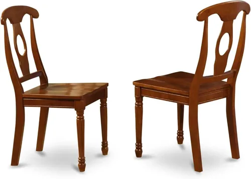 Miniatura 6 de East West Furniture NAC-SBR-C Napoleon - Sillas de comedor de cocina tapizadas de tela de lino, juego de 2, color marrón