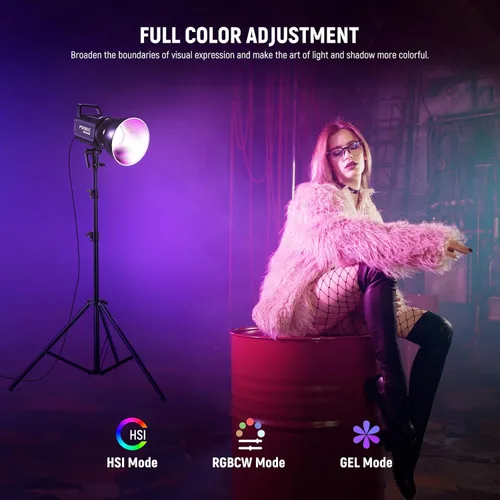 Miniatura 3 de NEEWER Luz de video LED RGB de 130 W APP/2.4G Control 17 efectos, 2500-7500K 19800lux/3.3 ft COB Salida de iluminación continua con CRI97/TLCI98 4