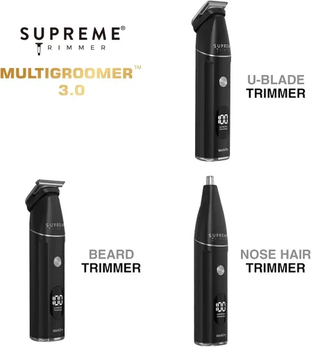 Miniatura 2 de Supreme Trimmer Multigroomer impermeable todo en uno para hombres Kit de recortadora de vello para barba, cuerpo, púbico y nariz Cortadora