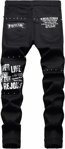 Miniatura 203 de Enrica Pantalones vaqueros estampados casuales para hombre