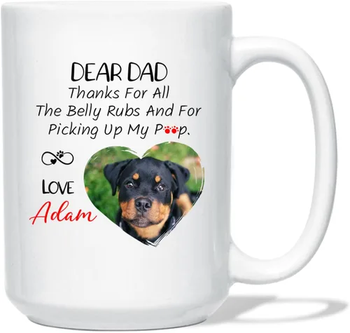 Miniatura 19 de Taza de café con nombre personalizado "Best Dog Mom Ever", regalo para mamá, mamá, madre, amante de los perros, taza de cerámica blanca Taza blanca