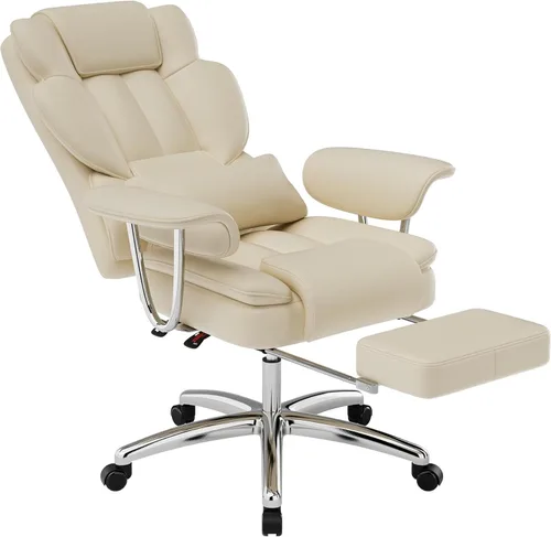 Miniatura 4 de Big and Tall Executive Office Chair with Adjustable Footrest PU Leather Reclining Computer Chair Ergonomic High Back Swivel Heavy Duty for Home
