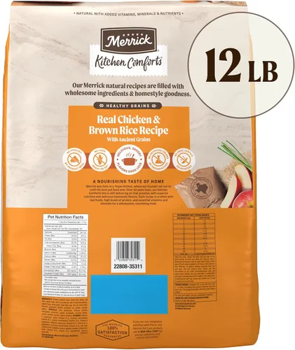 Miniatura 12 de Merrick Healthy Grains - Alimento seco prémium para perros adultos, croquetas saludables y naturales con pollo y arroz integral, bolsa de 12.0 libras