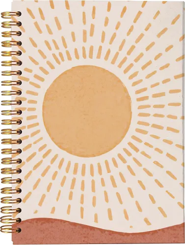 Miniatura 6 de Cuaderno abstracto bohemio con rayas en espiral para meditación, niña negra, 8.3 x 5.5 pulgadas, tapa dura, con rayas universitarias, diario