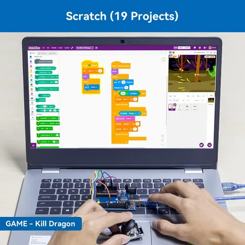 Miniatura 6 de SunFounder Kit de inicio completo de proyecto compatible con Arduino UNO R3 Arduino IDE/Scratch Coding con 42 tutoriales detallados en línea