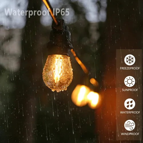 Miniatura 4 de Bombillas LED de repuesto S14, inastillables e impermeables, bombillas LED Edison S14 de 2 W, luces de cadena para exteriores, luces de patio