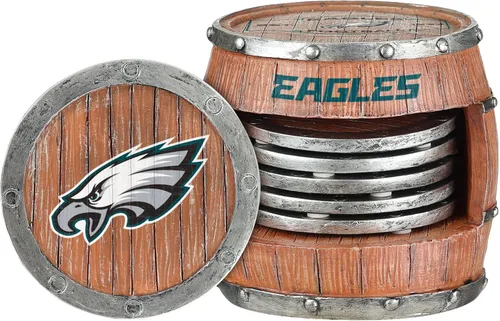 Miniatura 30 de FOCO NFL Team Logo 5-Pack Barrel Beverage Drink Coaster Set