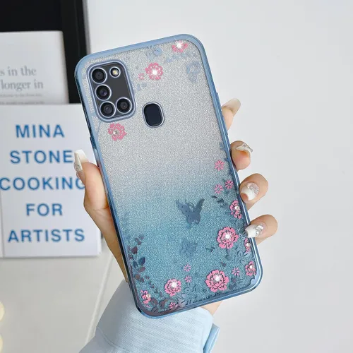 Miniatura 46 de Funda para Note 10, Galaxy Note 10 para mujer, cambio gradual con purpurina, cristal suave, TPU elegante, mariposa, floral, corazón, transparente