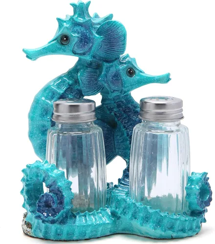 Miniatura 10 de Hodao Figuras de pulpo con salero y pimentero, juego de pulpo con soporte para bar de playa o decoración de cocina tropical, decoración de mesa