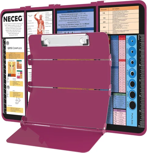 Miniatura 11 de Portapapeles de Enfermería Plegable - 4 Capas de Aluminio, Portapapeles Plegable para Enfermera, Edición Médica de Enfermería, Hojas de Referencia