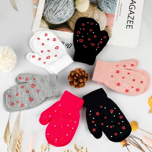 Miniatura 18 de ONESING 5 pares de guantes de invierno negros para bebés y niñas - Guantes cálidos para recién nacidos